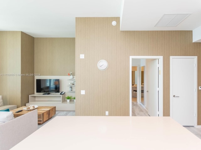 living room featuring light hardwood / wood-style flooring