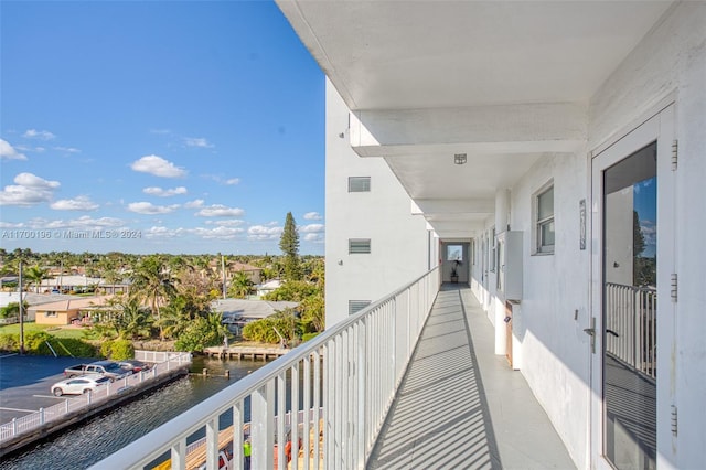 balcony with a water view