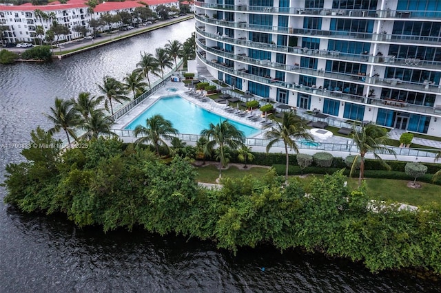 exterior space featuring a water view