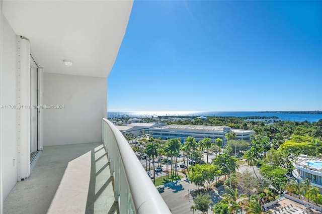 balcony with a water view