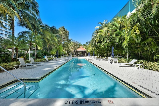 view of pool with a patio area