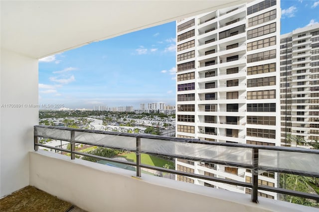 balcony with a view of city