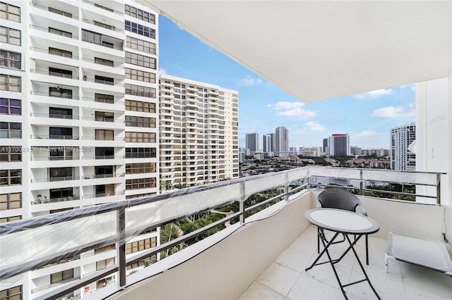 balcony with a city view