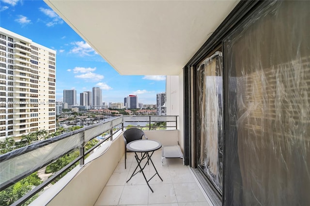 balcony with a city view