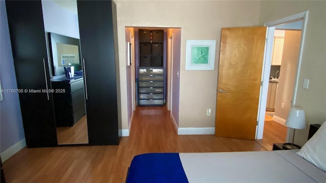 bedroom featuring light hardwood / wood-style flooring