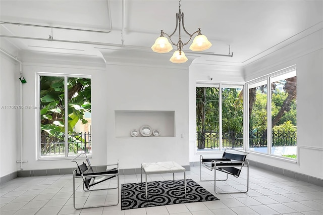 view of tiled living room