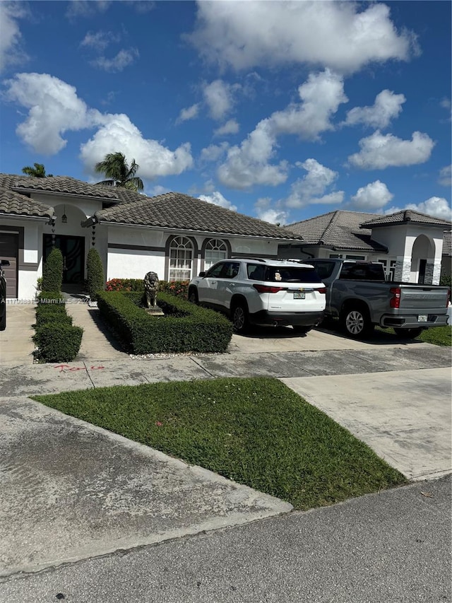 exterior space featuring a garage