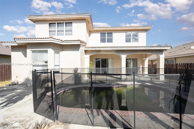 back of house with a patio area and a fenced in pool