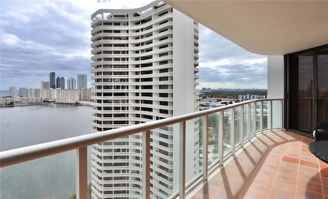 balcony with a water view