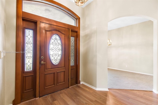 entryway featuring light hardwood / wood-style floors