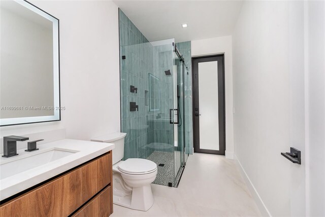 bathroom featuring shower / bath combination with glass door and toilet