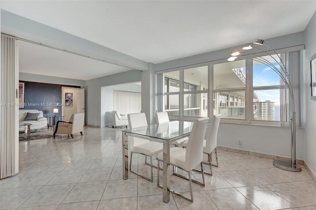 view of tiled dining space