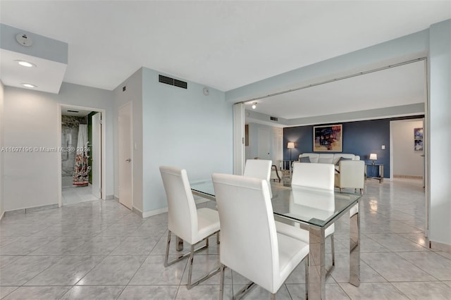 view of tiled dining space