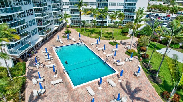 view of pool featuring a patio area