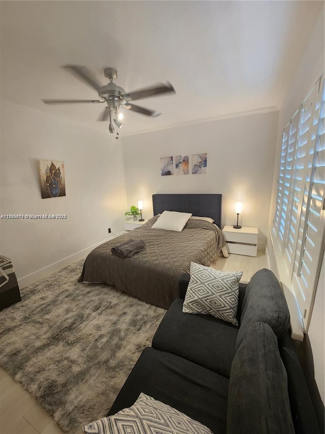 13751 NE 1st Ave, Miami, FL 33161 - bedroom with a ceiling fan and ornamental molding