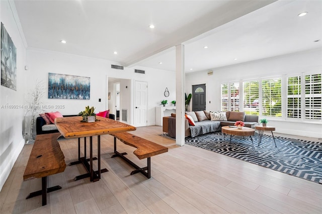 13751 NE 1st Ave, Miami, FL 33161 - living room with light wood-type flooring, recessed lighting, and crown molding