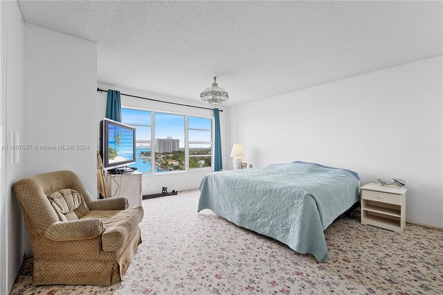 11111 Biscayne Blvd Unit 12F, Miami, FL 33181 - carpeted bedroom featuring a textured ceiling