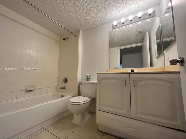 4015 W Mcnab Rd Unit D101, Pompano Beach, FL 33069 - full bathroom with tile patterned flooring, bathtub / shower combination, a textured ceiling, and vanity