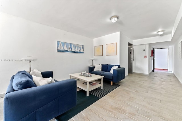 view of tiled living room