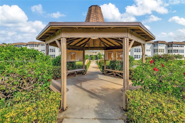 view of patio / terrace with a gazebo