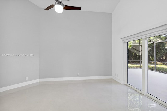 empty room with ceiling fan