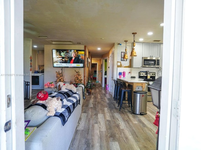 living room featuring hardwood / wood-style floors