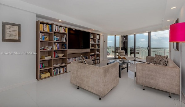 living room with expansive windows and plenty of natural light