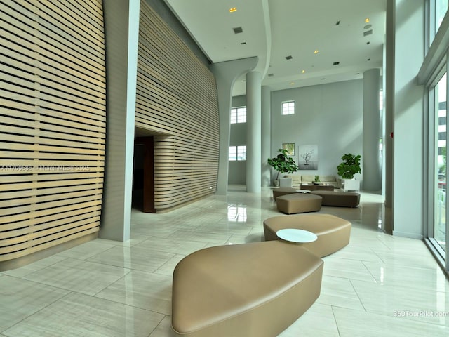 building lobby featuring visible vents