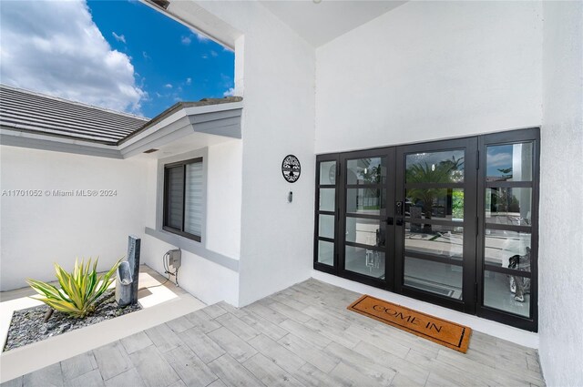 9701 SW 56th Ter, Miami, FL 33173 - entrance to property featuring french doors and stucco siding