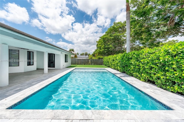 view of pool featuring a patio area