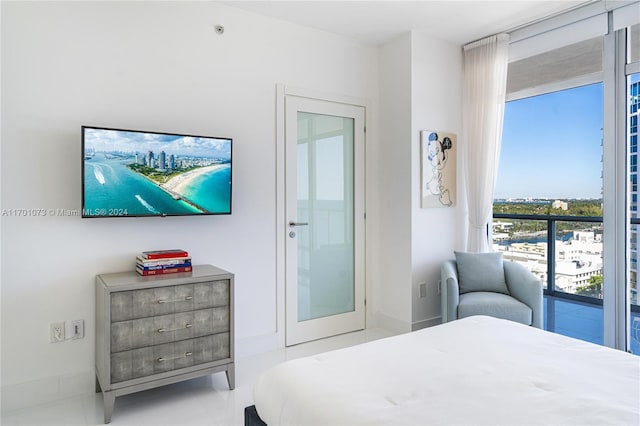 view of tiled bedroom