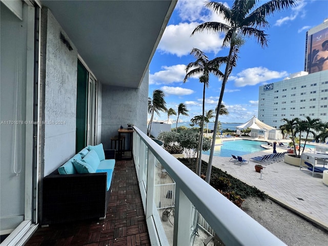 balcony with an outdoor living space