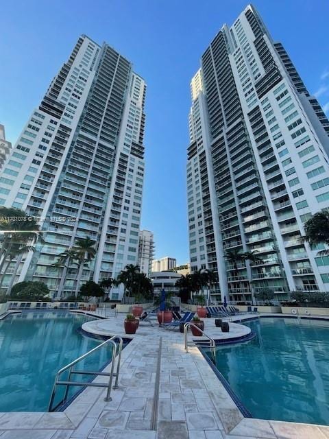 view of pool featuring a patio