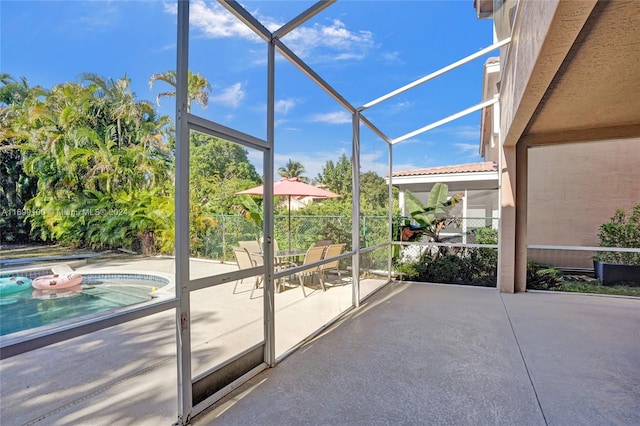 view of unfurnished sunroom