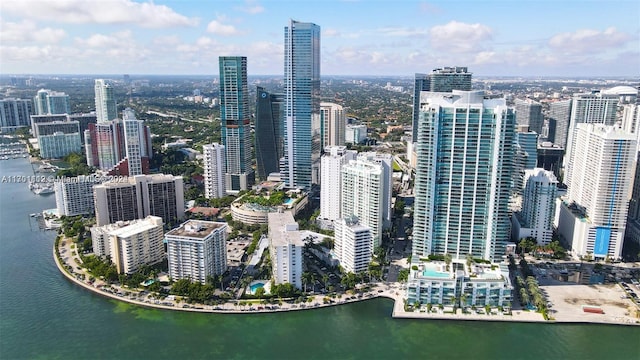 view of city with a water view