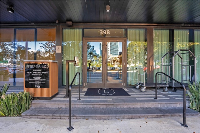 entrance to property with french doors