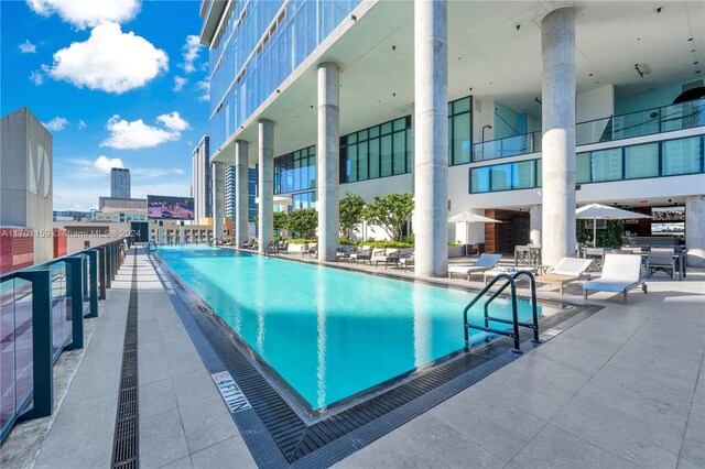 view of pool with a patio area