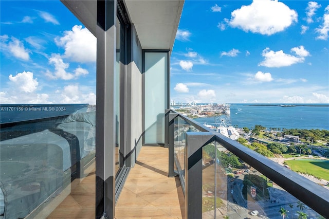 balcony with a water view