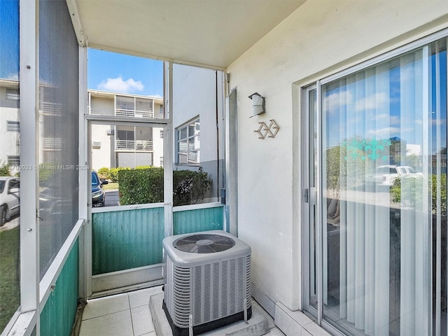 balcony featuring central AC