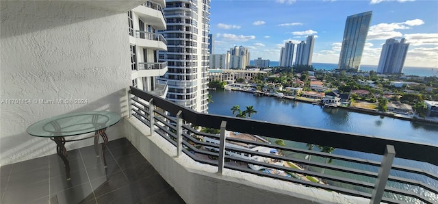 balcony with a water view