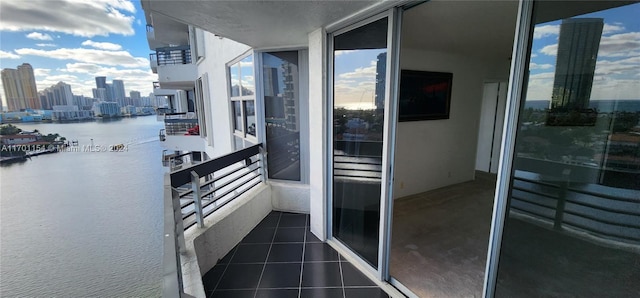 balcony with a water view