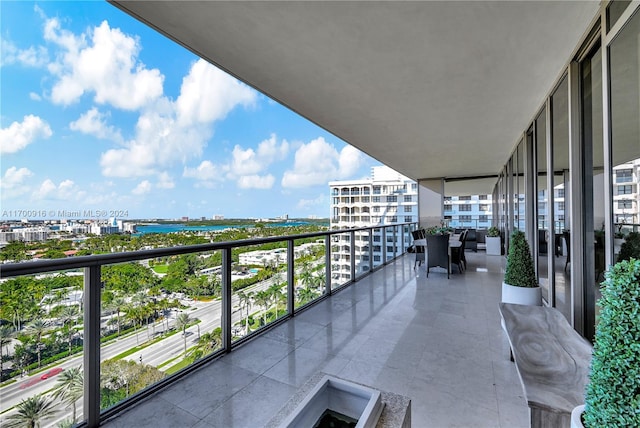 balcony with a water view