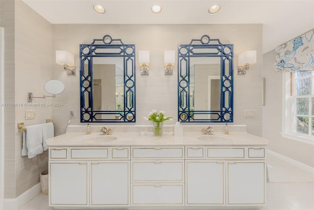 bathroom featuring tile patterned floors and vanity