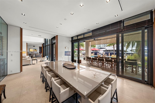 view of tiled dining area