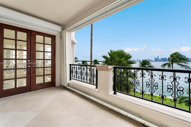 balcony with french doors