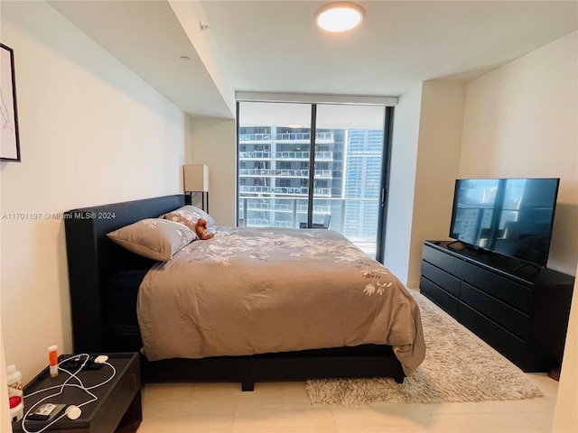 bedroom with expansive windows