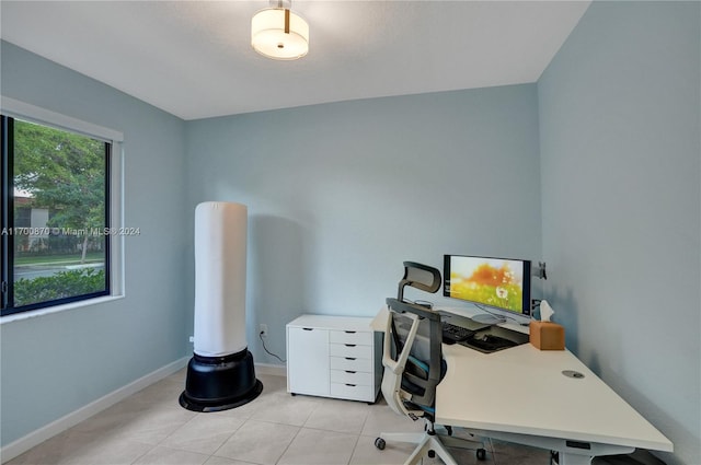 office featuring light tile patterned floors