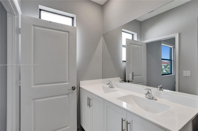 bathroom with plenty of natural light and vanity