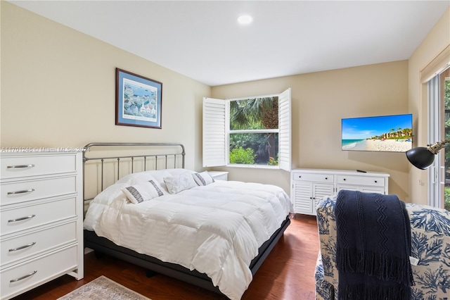 bedroom featuring dark wood-type flooring