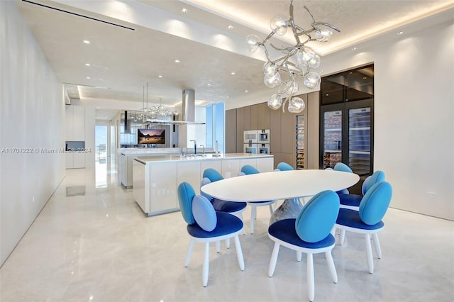 dining room with sink